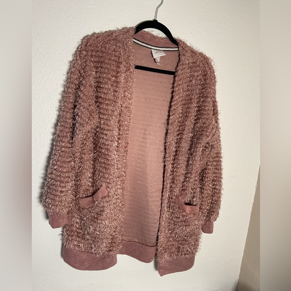 Sweaters - PINK KNIT CARDIGAN